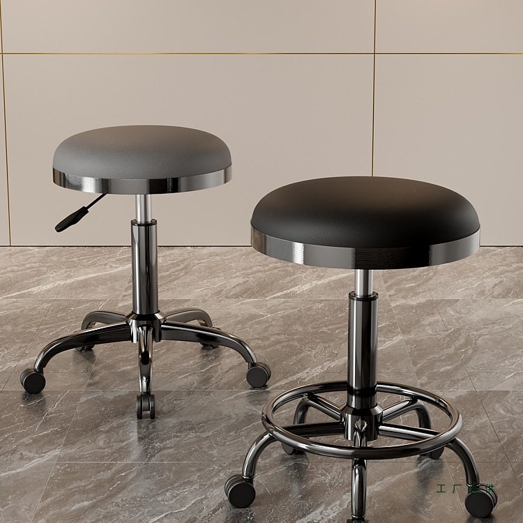 大工凳美发美容凳子升降圆凳旋转滑轮理发店椅子化妆凳剪发廊美甲