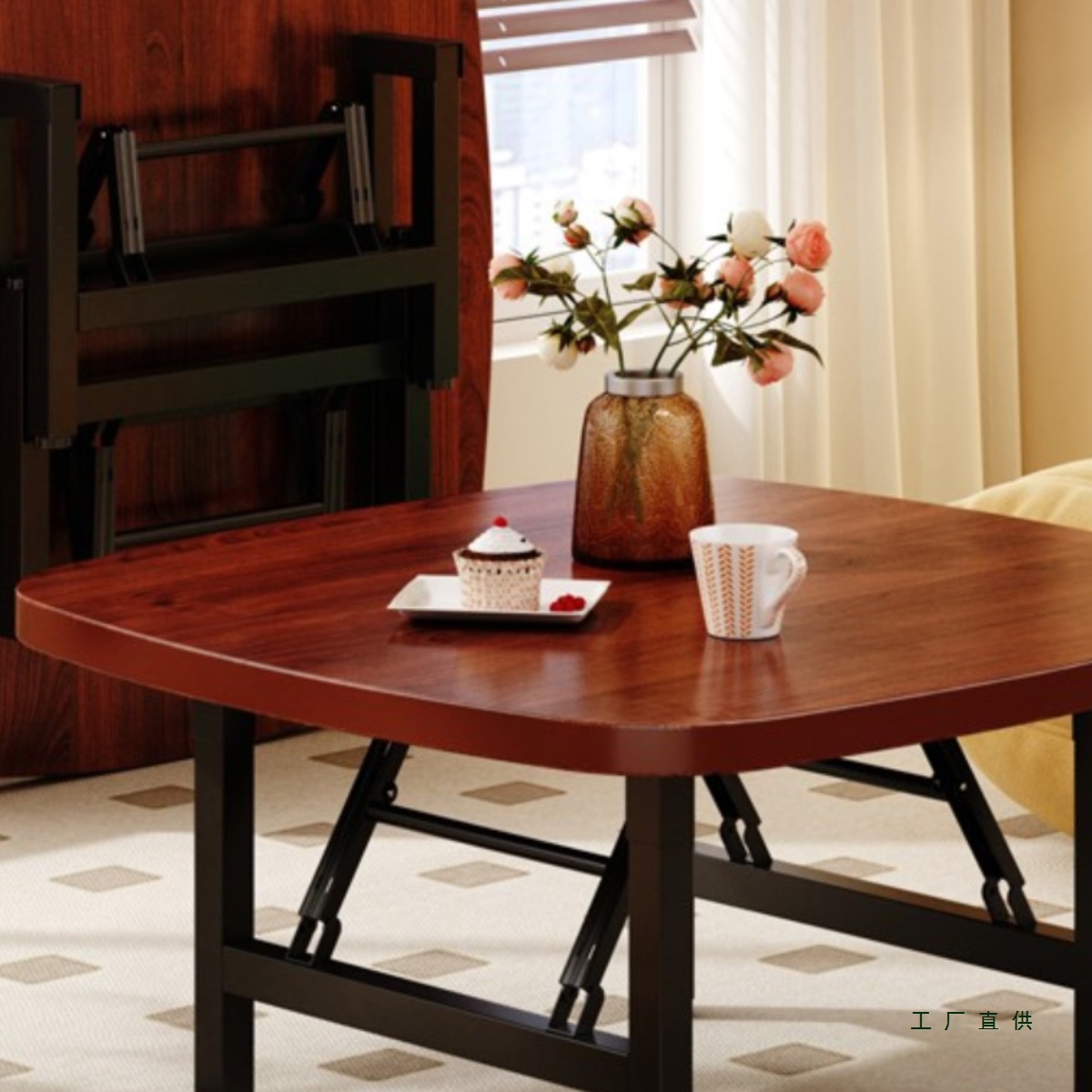 炕桌子家用东北吃饭土炕桌可折叠榻榻米飘窗小桌子床上书桌免安装