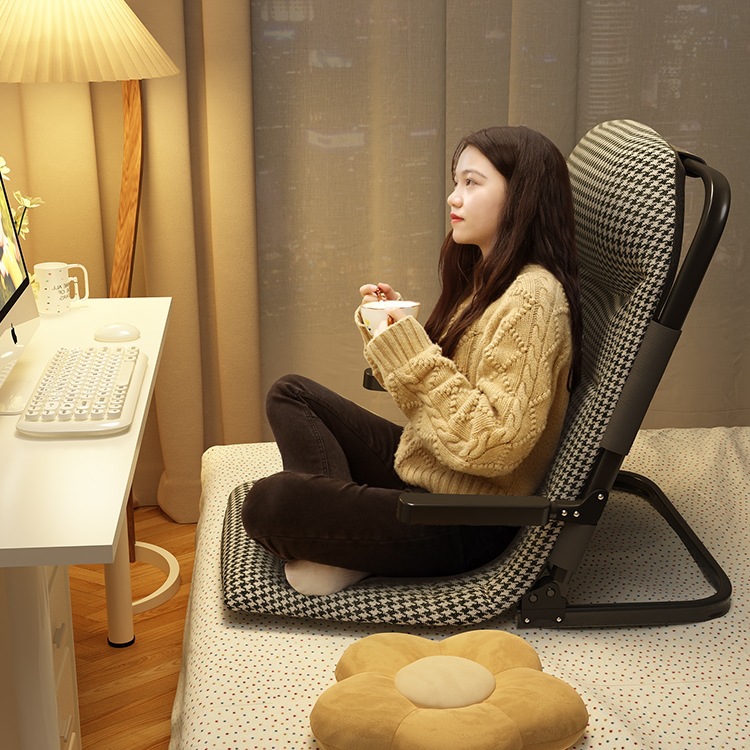 懒人折叠床上靠背座椅大学生宿舍神器榻榻米单人卧室飘窗沙发躺椅