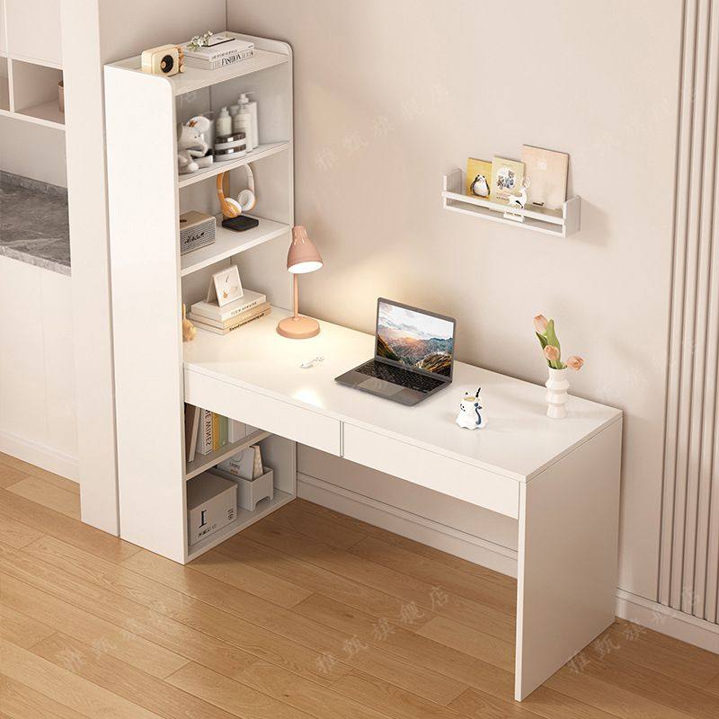 书桌书柜落体靠墙一体桌卧室转角桌奶油风电脑桌学生家用学习桌子,住宅家具,电脑桌,淘宝优惠券,粉丝福利购,淘宝优惠卷