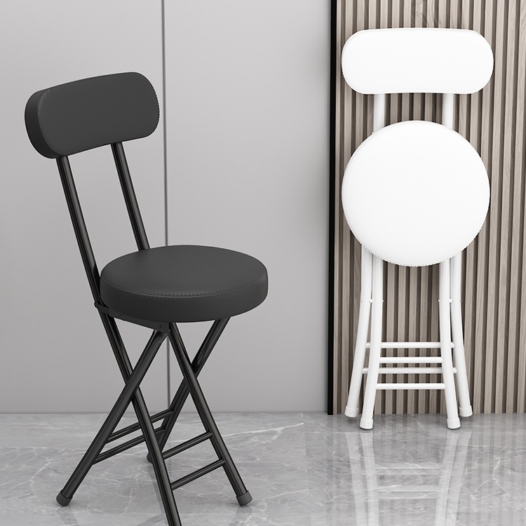 折叠椅子家用靠背软包椅简易书桌椅宿舍折叠凳阳台小凳子便携圆凳