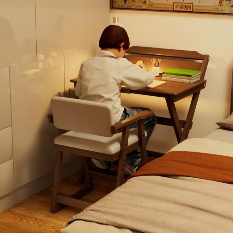 实木折叠书桌小学生家用简易桌子小户型床边写字桌卧室儿童学习桌