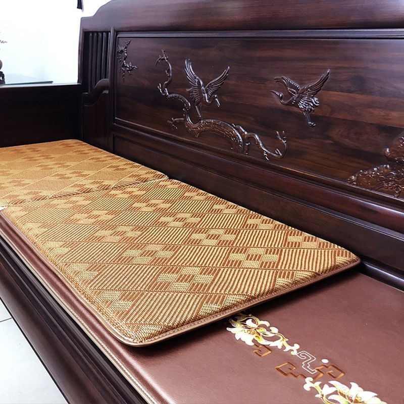 中式红木沙发皮坐垫夏凉地垫凉席冬夏两用实木椅沙发垫餐椅垫钉制