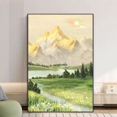 5diy钻石画日照金山客厅竖版 抽象山水手工点十字绣绣满钻