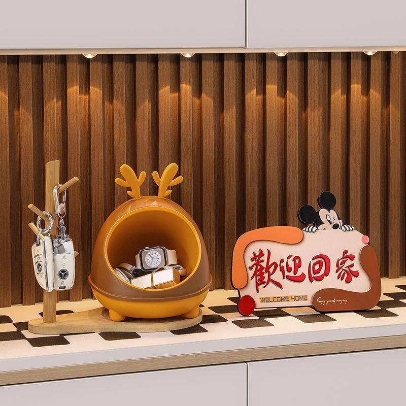 新款玄关钥匙收纳摆件小鹿收纳盒鞋柜客厅装饰品乔迁新居礼物送人,收纳整理,钥匙收纳盒,淘宝优惠券,粉丝福利购,淘宝优惠卷