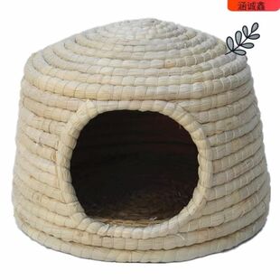 草编鸡窝下蛋窝搭建户外鸟窝草窝兔窝保暖荷兰猪窝兔子鸽子芦丁用