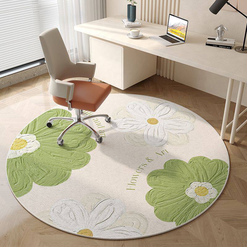 圆形地毯卧室电脑椅子防滑垫免洗速干吸水客厅儿童房书房桌下地垫