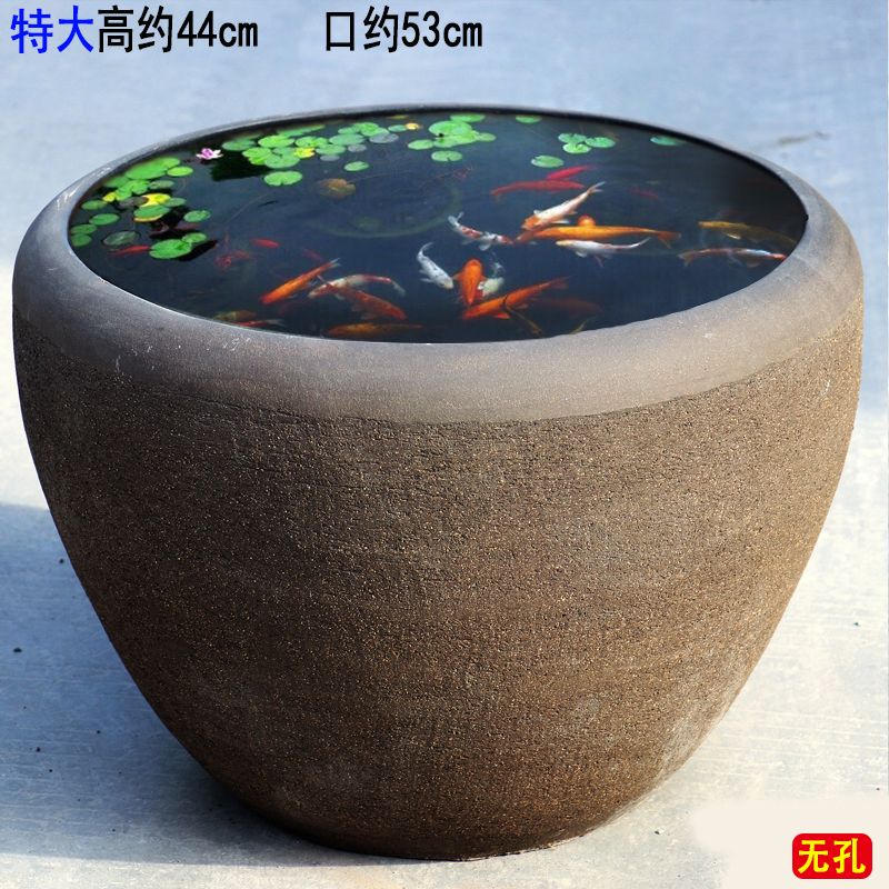 无孔水养马槽花盆金鱼缸造景陶瓷水养流水罐鱼缸睡莲碗莲花盆阳台