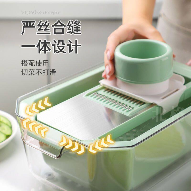 创意沥水篮不锈钢擦丝器多功能切菜器厨房护手器刨丝器其他