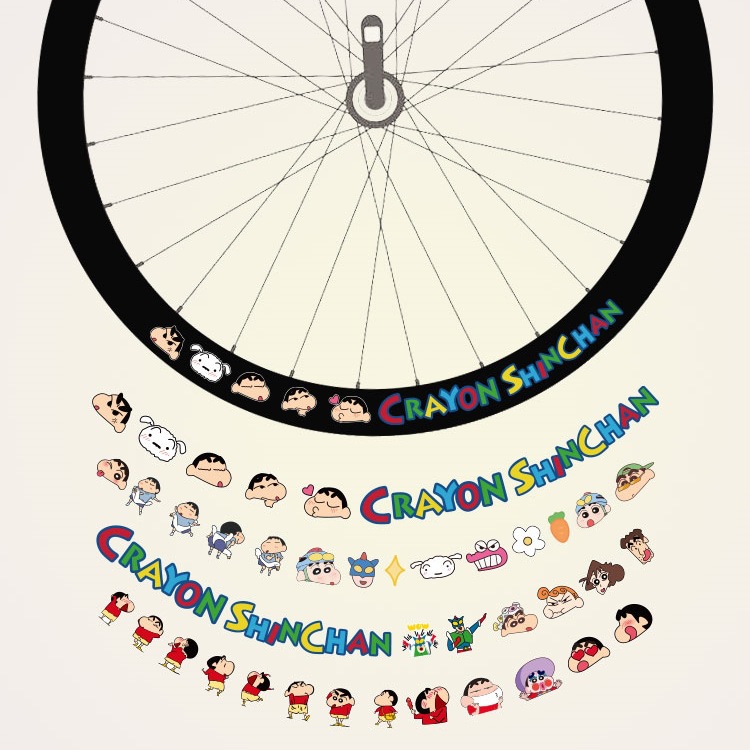 儿童自行车轮胎装饰平衡车摩托车公路车山地车轮毂反光贴夜光防水