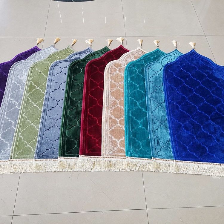 压花拉舍尔短毛加厚8mm祈祷卧室地垫柔软尖角拱形prayer mat家用