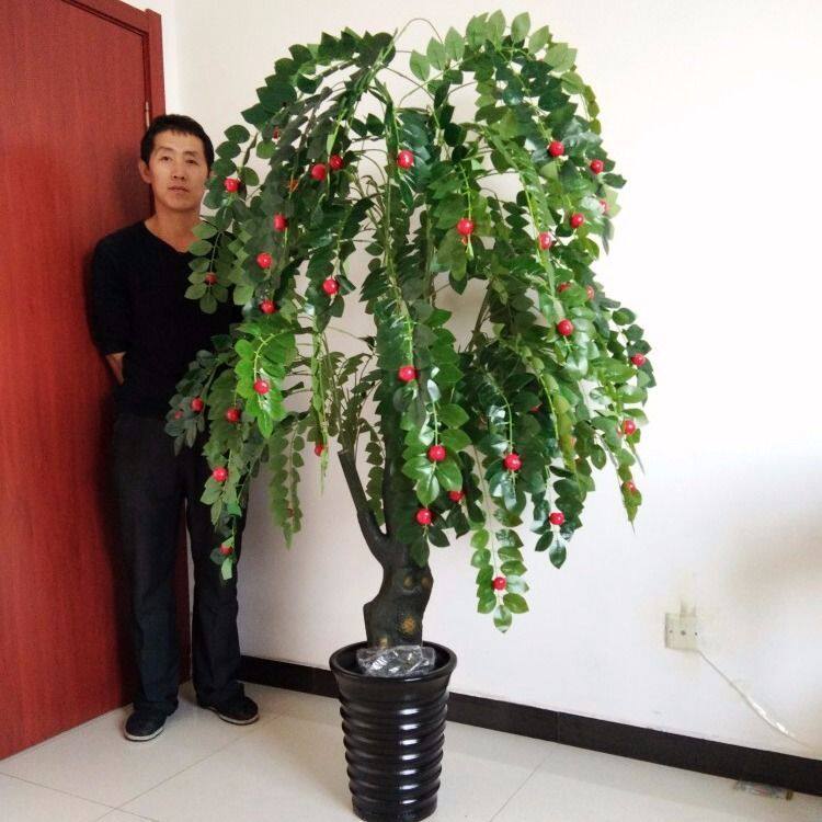 假树金钱果树摇钱树仿真植物树绿植盆栽客厅酒店办公室落地装饰花