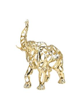 欧式轻奢金色镂空狮子骏马大象动物雕塑摆件客厅玄关软装家居饰品