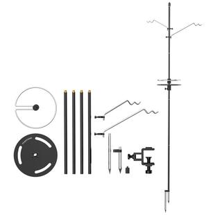 户外多功能露营灯架DIY野营可调节折叠地插铝合金桌面置物灯架