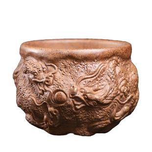 原矿段泥高温柴烧九龙杯宜兴紫砂杯主人杯品茗杯家用手工茶杯茶具