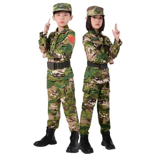 儿童蛙服迷彩男女节表演出中小学生春夏令营作室外CS体能军训练服