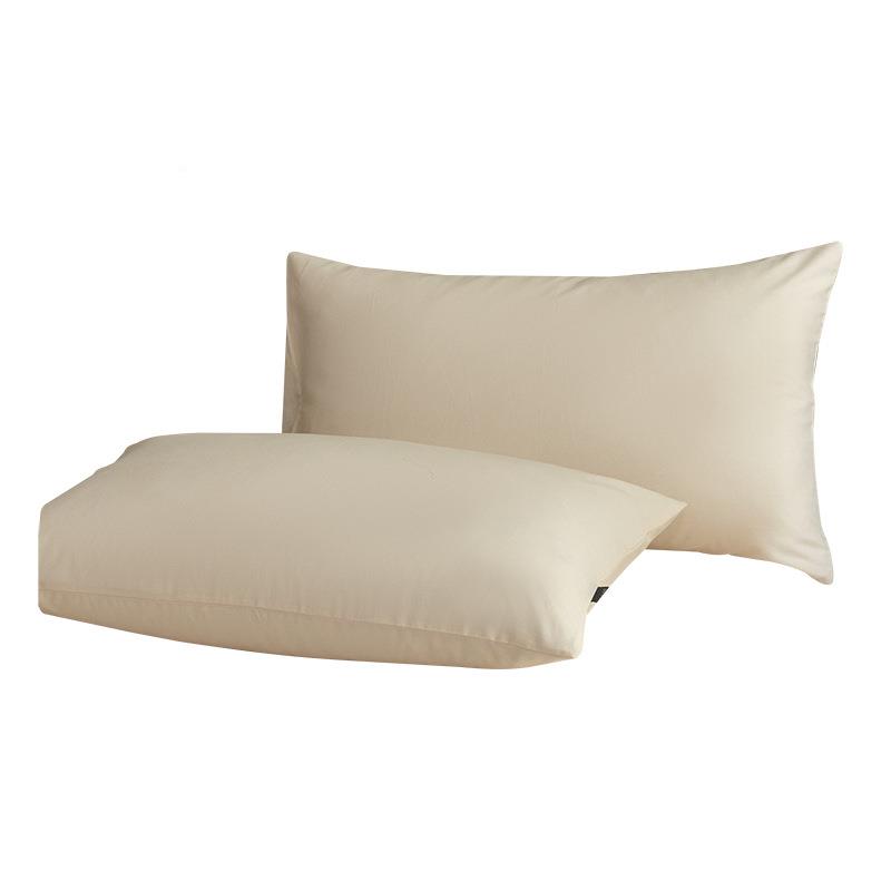 春季加厚磨毛枕套48x7m4c纯棉枕头套一对人家用单色全纯KN-a类全