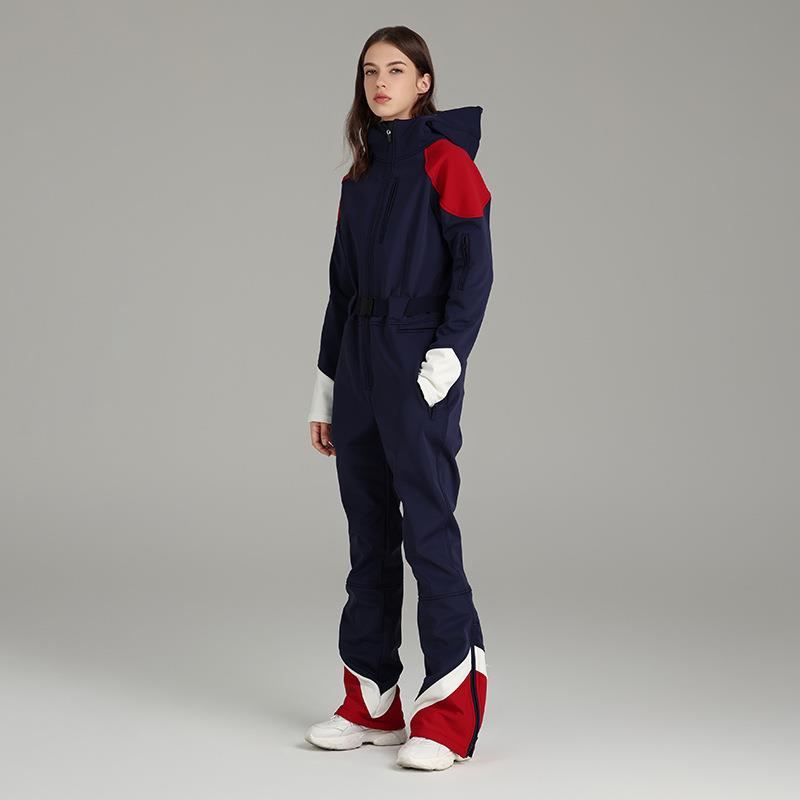 单双板高弹修身连体滑雪服女户外防水冬季保暖滑雪服套装