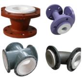 化工钢衬四氟喷涂直管弯头衬四氟衬塑钢管弯头衬胶管道三通四通