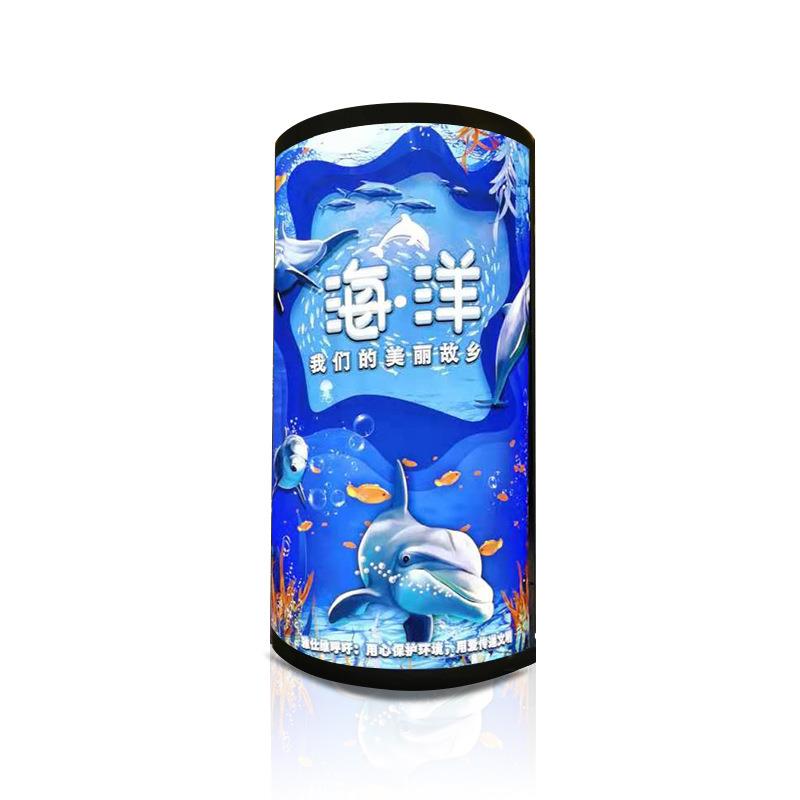 包柱软膜灯箱圆型路灯杆圆柱灯箱商场异形卡布灯箱铝合金广告灯箱