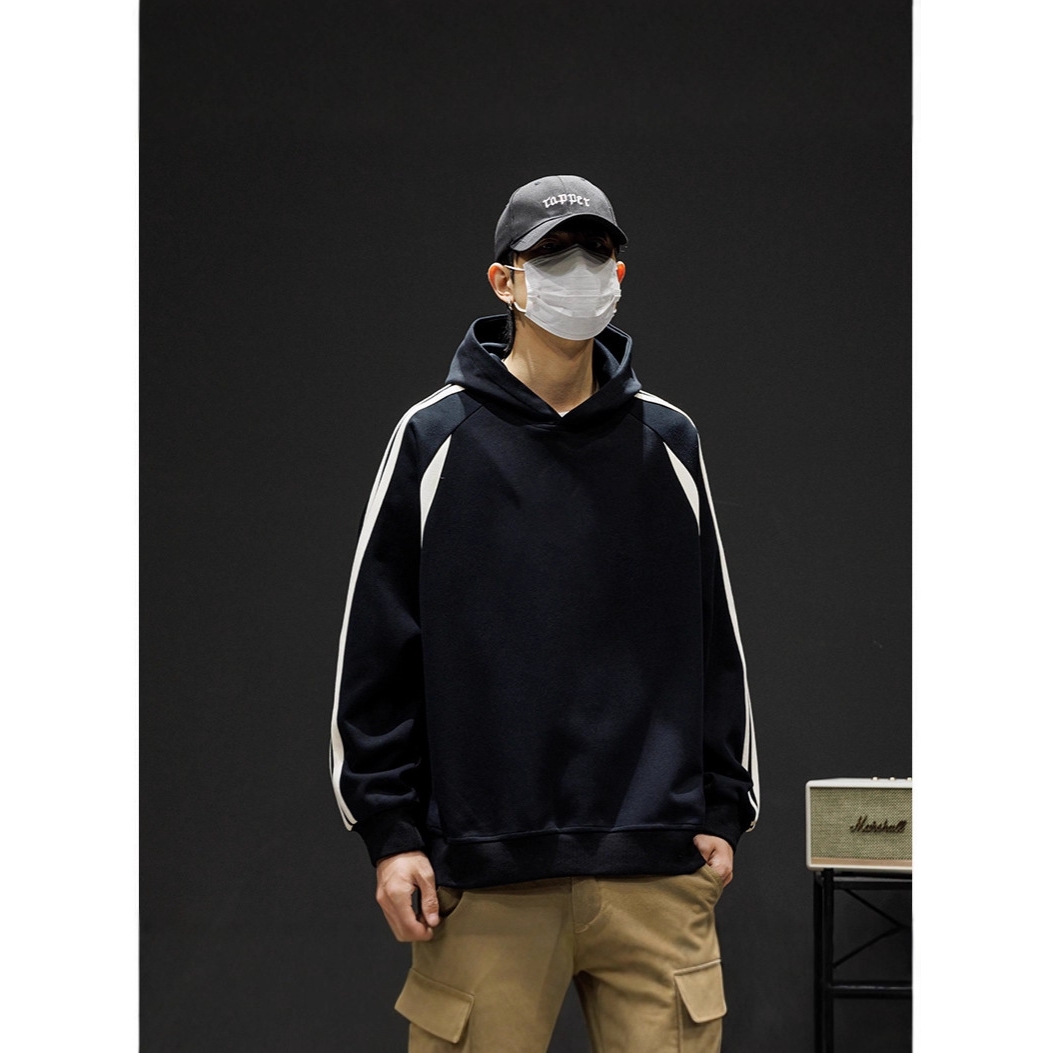 日本品质 连帽条纹卫衣男女同款 全码三色可选