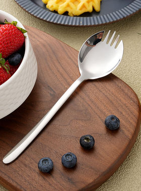 2025网红创意304不锈钢西瓜勺沙拉叉意面勺水果捞勺韩式西餐套装