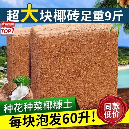 椰砖营养土种菜通用型脱盐椰糠大块耶砖土乌龟冬眠养花土壤种植土