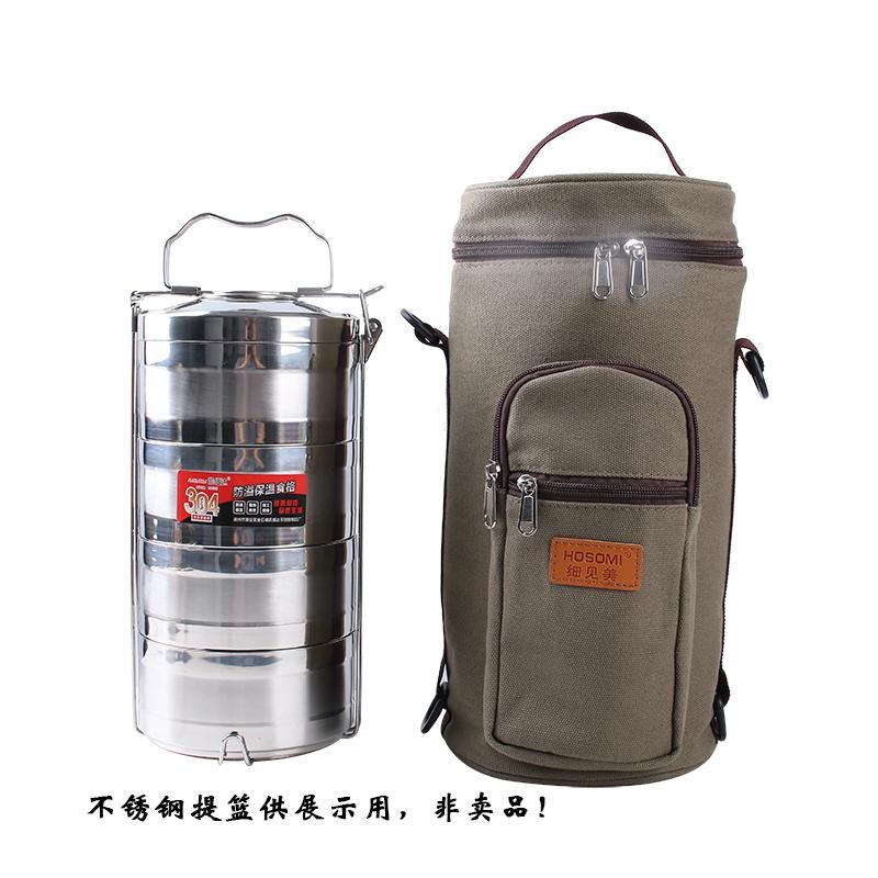 户外饭盒保温袋帆布保温桶套N铝箔内套双肩背包