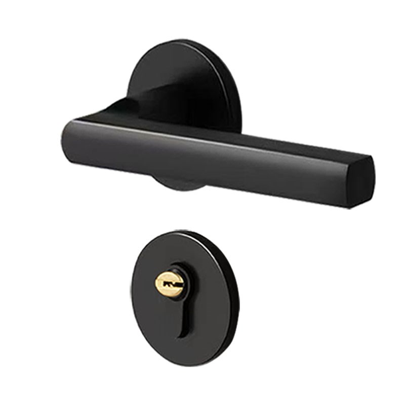 黑色卧室门锁静音内房间磁吸分体门锁实钢木门锁铁把Y手新门用套
