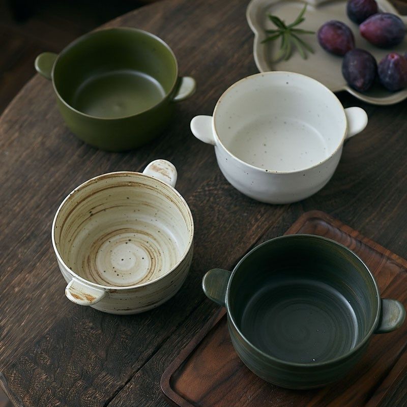 玩物志日式粗陶双耳碗小汤碗水果沙拉碗拌M饭碗复古可爱面碗水果,餐饮具,碗,淘宝优惠券,粉丝福利购,淘宝优惠卷