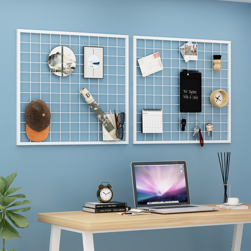 铁艺网格网架墙上置物q架货架照片墙装饰上墙挂架子挂钩收纳展示