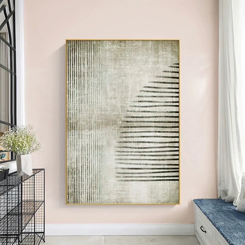 入户玄关装饰g画侘寂风客厅抽象大气挂画走廊过道壁画轻奢油画感