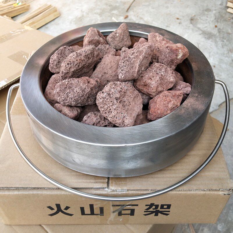 工程烤鸭炉石仔座高温耐火球炉胆燃气烧鹅炉不锈钢内W胆火山石架