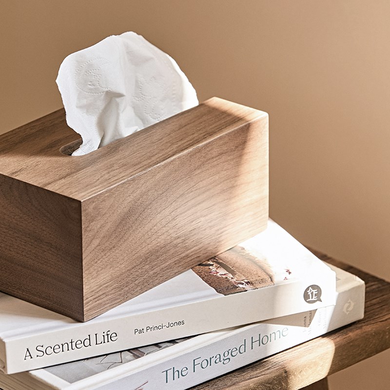 胡桃木实a木中式纸巾盒多功能桌面收纳办公茶几客厅酒店家用抽纸