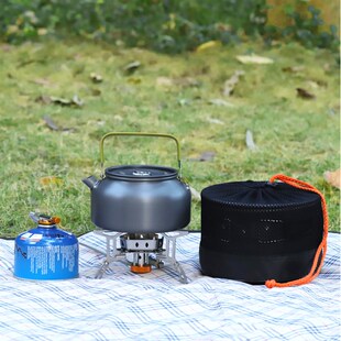 户外氧化铝合金烧水壶野餐0.8LB咖啡壶露营野炊装备便携开水泡茶