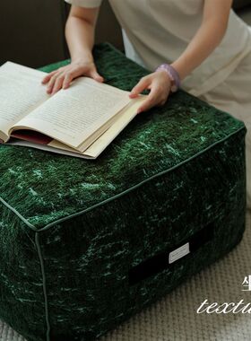 苔藓墨绿复古立体提花可拆洗坐墩客厅G墩子蒲团坐垫凳沙发垫凳子