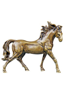 黄铜实心生肖铜马手把件r仿古马铜奔马风水桌面办公室客厅饰品摆