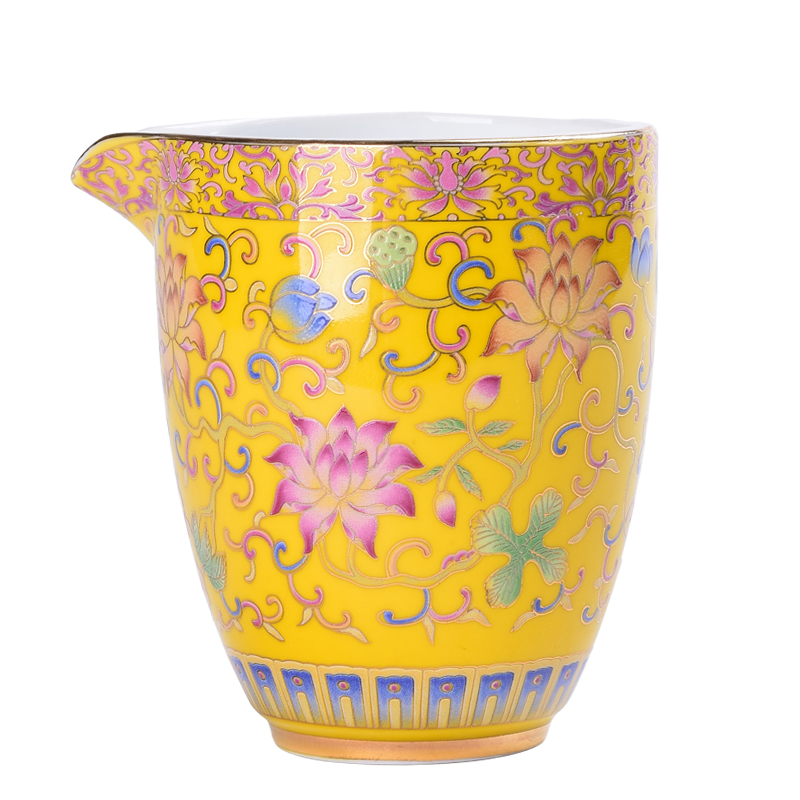 珐琅彩陶瓷公道杯家用功夫茶具分茶器H手工白玉瓷茶海匀杯分茶杯