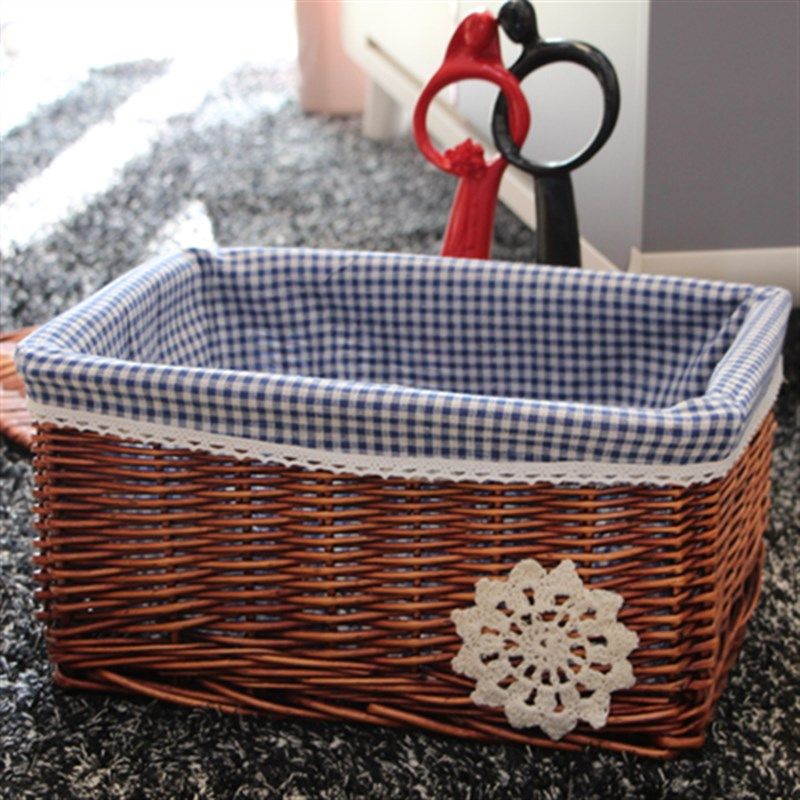 藤编收纳筐 零食收纳篮柳编水果篮储物篮L藤编收纳盒展示篮编织筐,收纳整理,收纳箱,淘宝优惠券,粉丝福利购,淘宝优惠卷