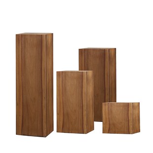 侘寂风底座雕塑造台装饰摆件方形A香樟木日式民宿碳化木墩家用实