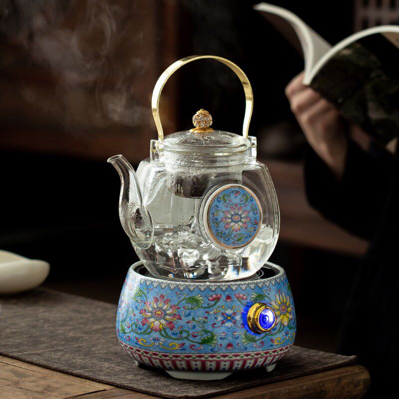 电陶炉煮茶器玻璃黑茶煮茶壶烧水壶泡茶专用S自动蒸汽煮茶炉