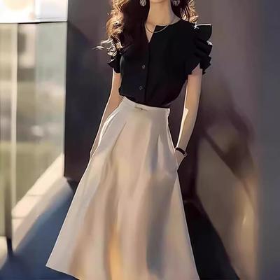 夏天气质穿搭一整套装小个子显高时尚可甜可盐连衣裙子女205新款