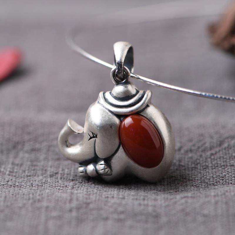 网红- S925银复古时尚元宝蝴蝶结吉祥吊坠 女款南红玛瑙吊坠,饰品/流行首饰/时尚饰品新,项坠/吊坠,淘宝优惠券,粉丝福利购,淘宝优惠卷