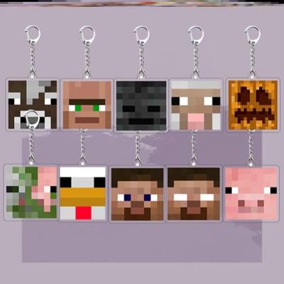 我的世界周边Minecraft钥匙扣亚克力挂件生物头像书包挂件