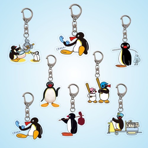 pingu企鹅家族卡通搞怪企鹅亚克力钥匙扣创意可爱包挂件情侣挂饰