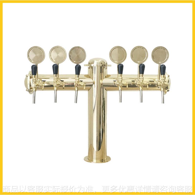 型6孔花瓶金色酒柱 酒塔 啤酒售酒柱 创意酒柱带龙头酒标