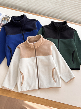 童装男女童秋冬摇粒绒拉链加绒保暖长袖夹克外套478141/480184