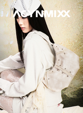 Acynmixx废土风蕾丝包软皮半月饺子包女2026新款设计感单肩腋下包