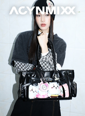 Acynmixx原创小众痛包机车包女2025新款大容量手提单肩腋下包娃包