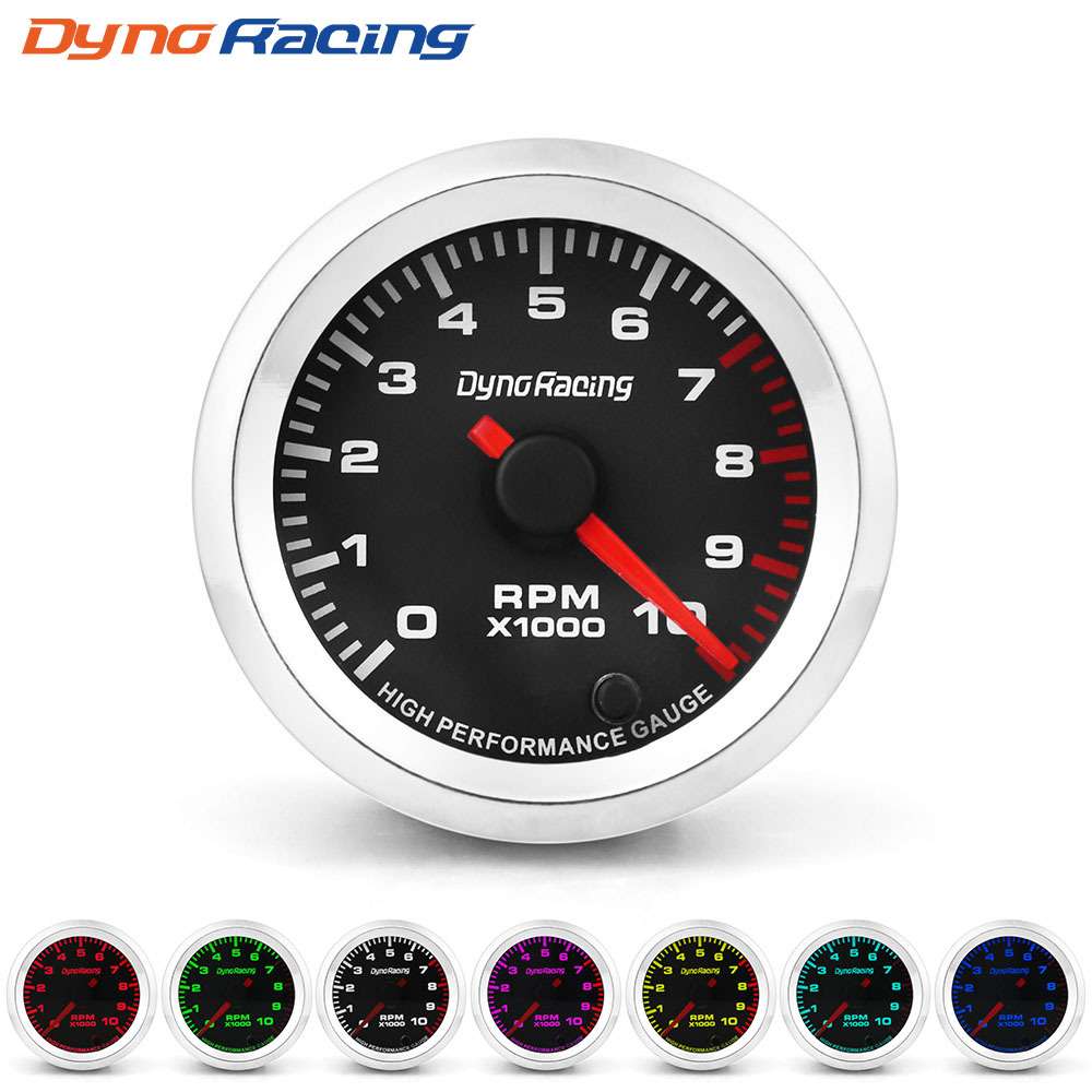 2'' 52mm汽车改装转速表0-10000 RPM 带步进电机 7种背景灯 12V